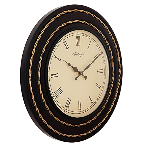 Image of INTRIGUE Vintage Heavy Embossed Brass Wall Clock for Home | Office | Hall | (18 in. Roman Dial)