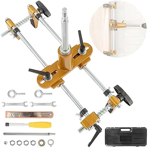 IRONWALLS Mortise Lock Jig, Door Lock Hole Opener Kit for Wooden Door with 3PCS Tungsten Steel Cutter Blade, Mortising Jig Tool Door Mortise Jig, Suitable for Angle Grinder & Electric Hand Drill Cover