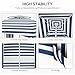 Outsunny 5.8' x 5.8' Portable Beach Umbrella with Double-Top, Ruffled Outdoor Cabana with Walls, Vents, Sandbags, Carry Bag, Blue & White Stripe