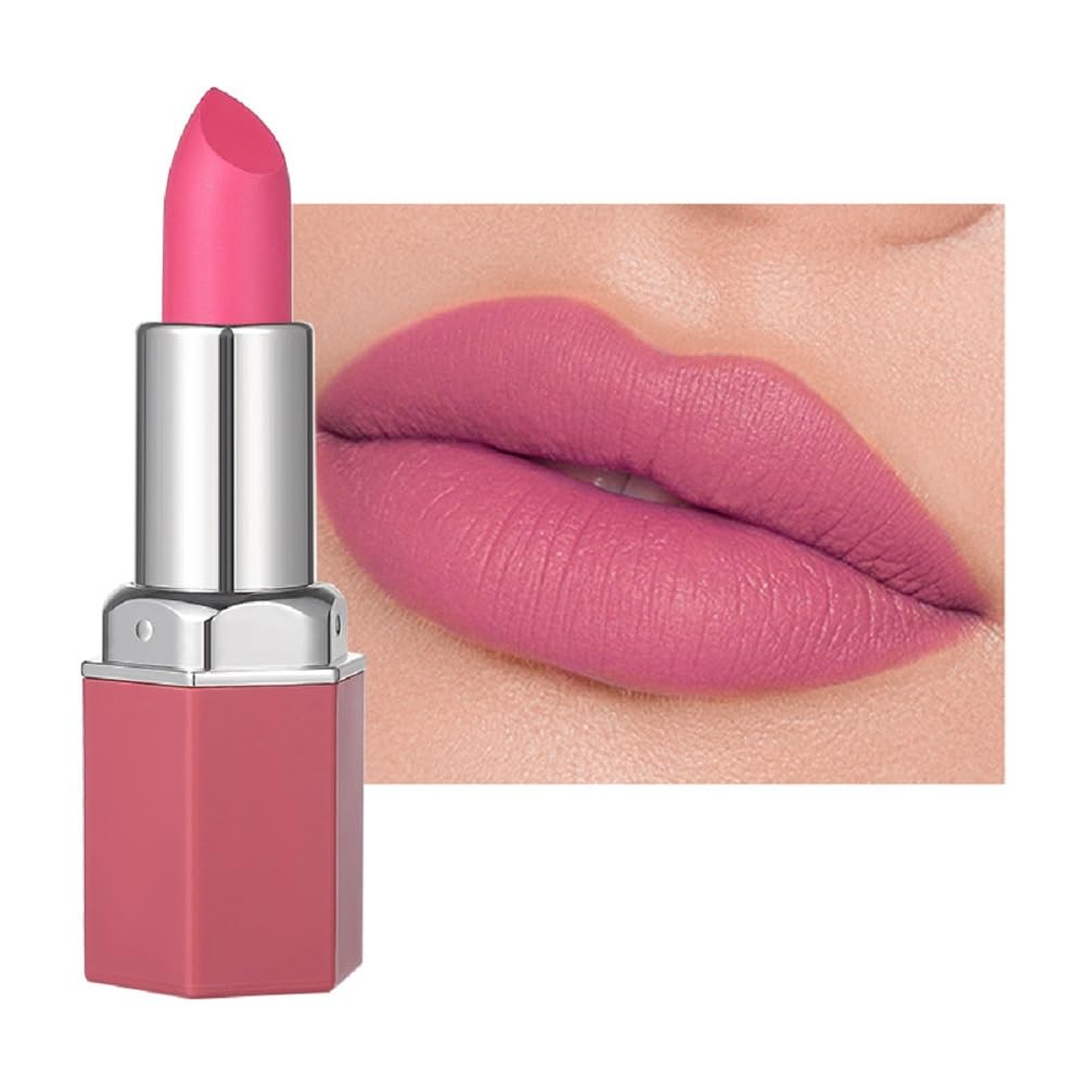 Veechion Matte Lipstick, Non-Stick Cup, Waterproof, Long-Lasting, Hexagon Shape (2, 3.5g)