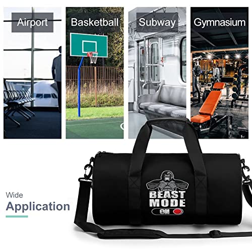 Beast Mode On Sports Gym Bag Portable Duffel Bag Travel Workout Bag with Adjustable Strap for Men Women3