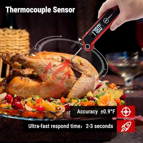 Image of LABART ThermoPro TP620 Instant Read Meat Thermometer Digital, Cooking Thermometer with Large Auto-Rotating LCD Display, Waterproof Food Thermometer Digital for Kitchen, BBQ, or Grill