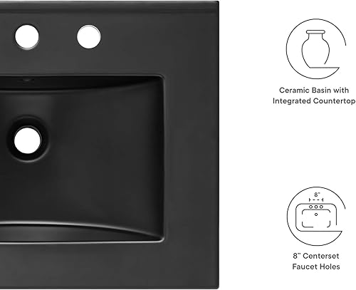 Miniatura 19 de Modway EEI-4837-WHI Cayman - Lavabo de baño de 30 pulgadas, color blanco