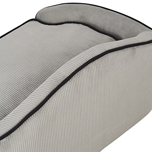 PawHut Haustiersofa, Hundebett, Hundematte, Hundesofa, Naturholz+Plüsch, Grau, 66,5 x 45 x 35,5 cm