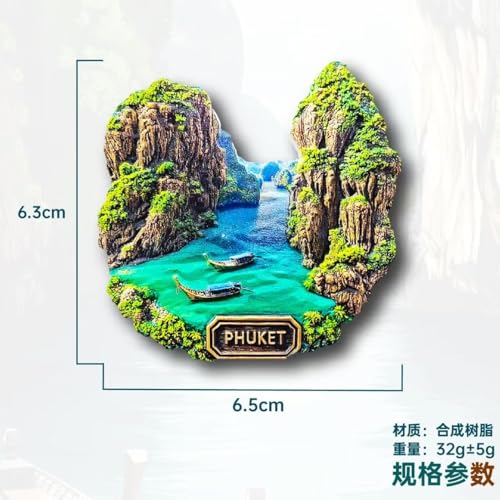 Imán decorativo de nevera 3D de Phuket, Tailandia miniatura 4
