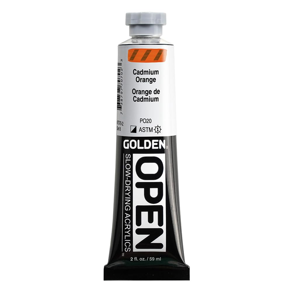 Golden OPEN Acrylic C.P. Cadmium Orange 2oz Tube