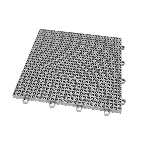 IncStores Outdoor Patio Interlocking Rugged Grip-Loc Tiles - 25 Pack - Grey