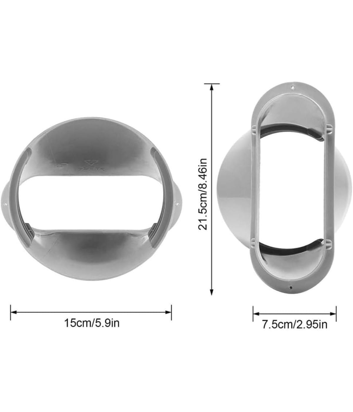Przenośny zestaw wentylacyjny do klimatyzacji, zawiera adapter 15 cm i lunetę 55 cm, nadaje się do klimatyzacji, biały, 3 sztuki