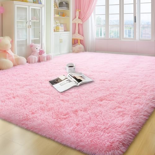 qulint 6x9 Pink Fluffy Rug
