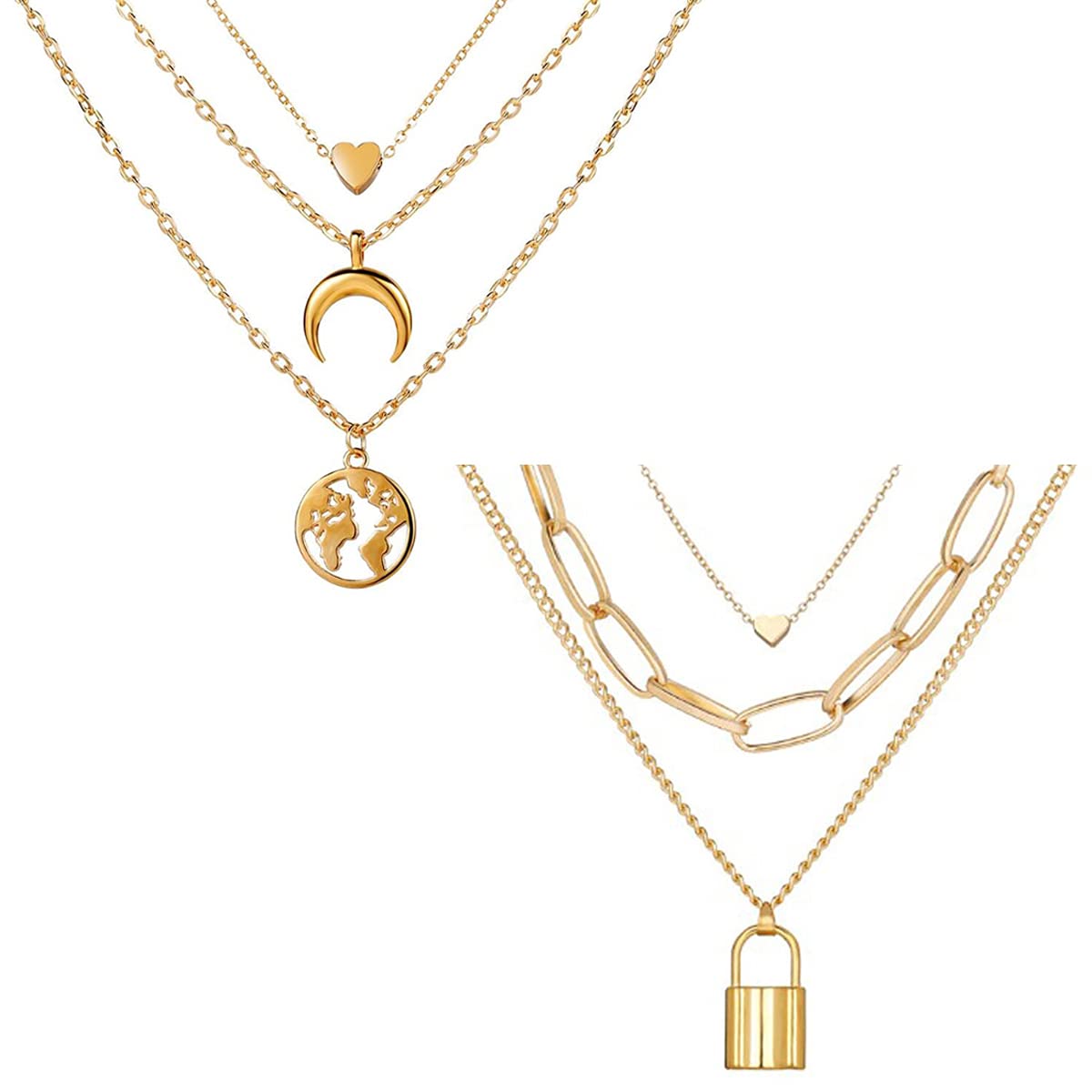 Jewels Galaxy Gold Plated Layered Necklace Combo (JG-PC-NC-22106) (B09BNTGB5G) Amazon Price History, Amazon Price Tracker