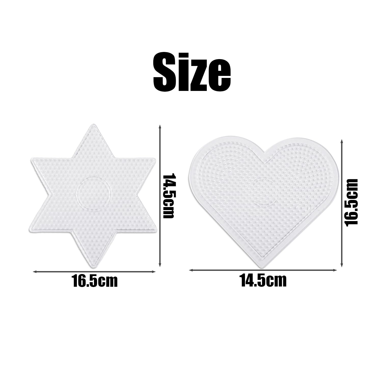 Set De 2 Tablas De Rompecabezas Para Cuentas De Planchar – Formas De Corazón Y Estrella, Plástico Transparente, 16,5x14,5 Cm – Manualidades Creativas Para Niños +3 Años