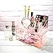 Ikee Design Pink Color Diamond Pattern Jewelry & Cosmetic Storage Display Boxes Two Pieces Set, Cosmetic Jewelry Organizer Makeup Holder, Cosmetic Holder, Cosmetic Organizer for Vanity