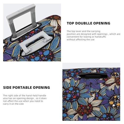 Boho Style Sunflowers Design Luggage Cover Washable Elasticated Luggage Covers for Suitcase tsa Approved Stylish Dust and Scratch Resistant Luggage Case Protector for Kids and Adults4