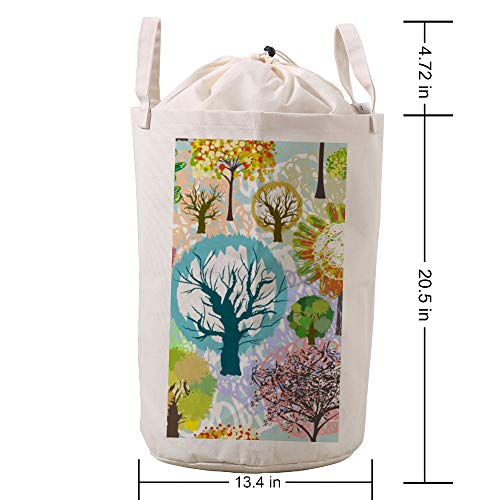 Bolsa impermeable con cordón para ropa de baño con diseño abstracto de árboles 6