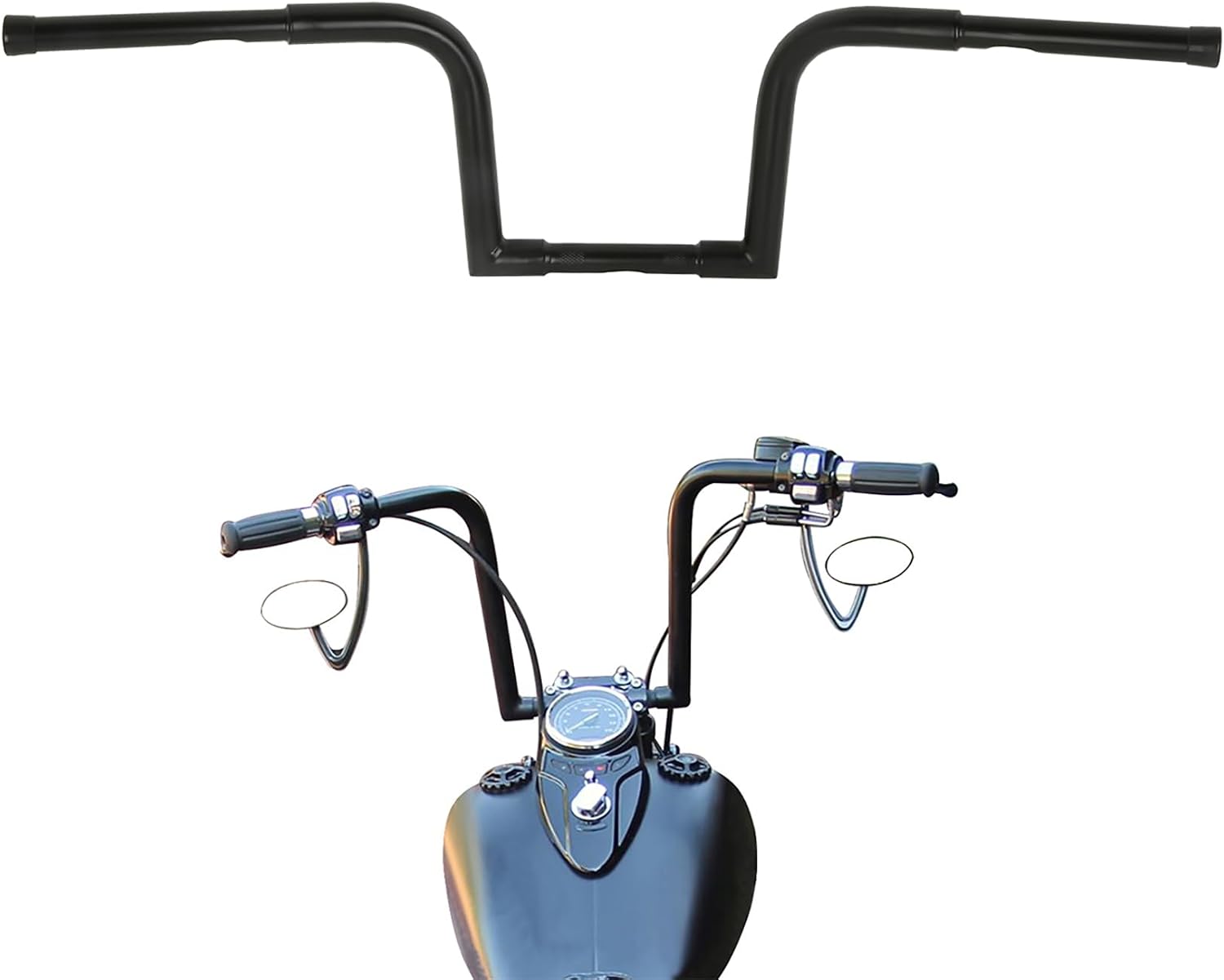 CUSTOM CHROME CCI 10" Rise 1-1/4" Fat Rabbit Ape Hangers Handlebar Fit For Harley Electra Glide Heritage Softail Fat Bob Bad Boy Breakout Night Train Sportster 883 1200 V-Rod