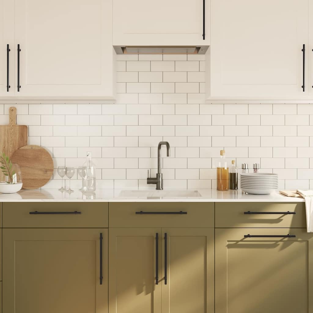 Tiradores para muebles (5 unidades, acero inoxidable, 224 mm de distancia entre orificios, para cocina, baño, salón, pasillo, perchero, persiana duradera con recubrimiento en polvo)