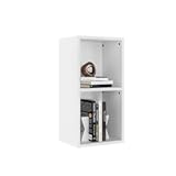 oneinmil Small Narrow Bookshelf, 2-Tier Cube Display Rack, Modern Corner Bookshelf with Storage Space, CD Storage Cabinet for Home Office (White 1 Pack, 2-Tier)