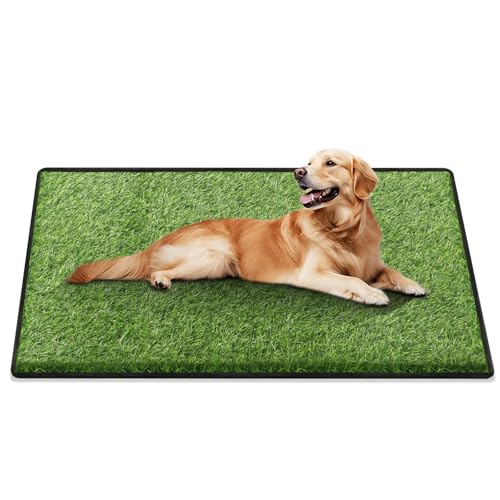 aHeemo Artificial Grass for Dogs Potty, 31'x51' Reusable Pet Training Mat for Home and Travel, Washable Hemmed Edge Grass Pee Pad with Drainage Holes, Easy to Clean (31'x51')