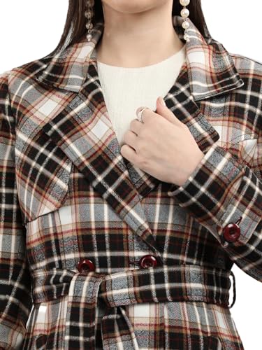 Image of CHKOKKO Women Polyester Stylish Winter Wear Single Breasted Standard Length Coat