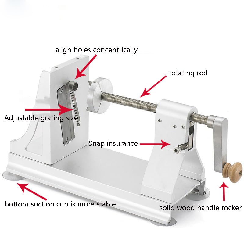 Manual Vegetable Cutter,Vegetable Slicer,Stainless Steel Vegetable Spiralizer Rotary Graters Potato Spiral Peeler for Potatoes Cucumbers Carrots