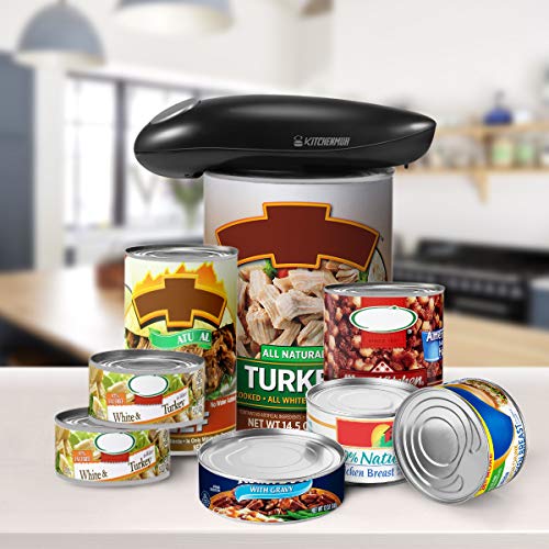 Electric Can Opener, Safe Smooth No Sharp Edges Can Opener for Almost Size Can, Best Gift for Women, Senior with Arthritis, Fits Perfect in Drawer (Black)