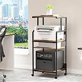 Design réglable : il s'agit d'un support d'imprimante à roulettes flexible et polyvalent. L'étagère de cette table d'imprimante est réglable en hauteur. Le design de la couche réglable améliore considérablement l'utilisation de l'espace et peut être utilisé pour placer des machines ou des documents de différentes tailles. Ainsi, vous pouvez ajuster l'espace selon vos besoins, ce qui maximisera l'utilisation de l'espace de ce support d'imprimante à 4 niveaux.