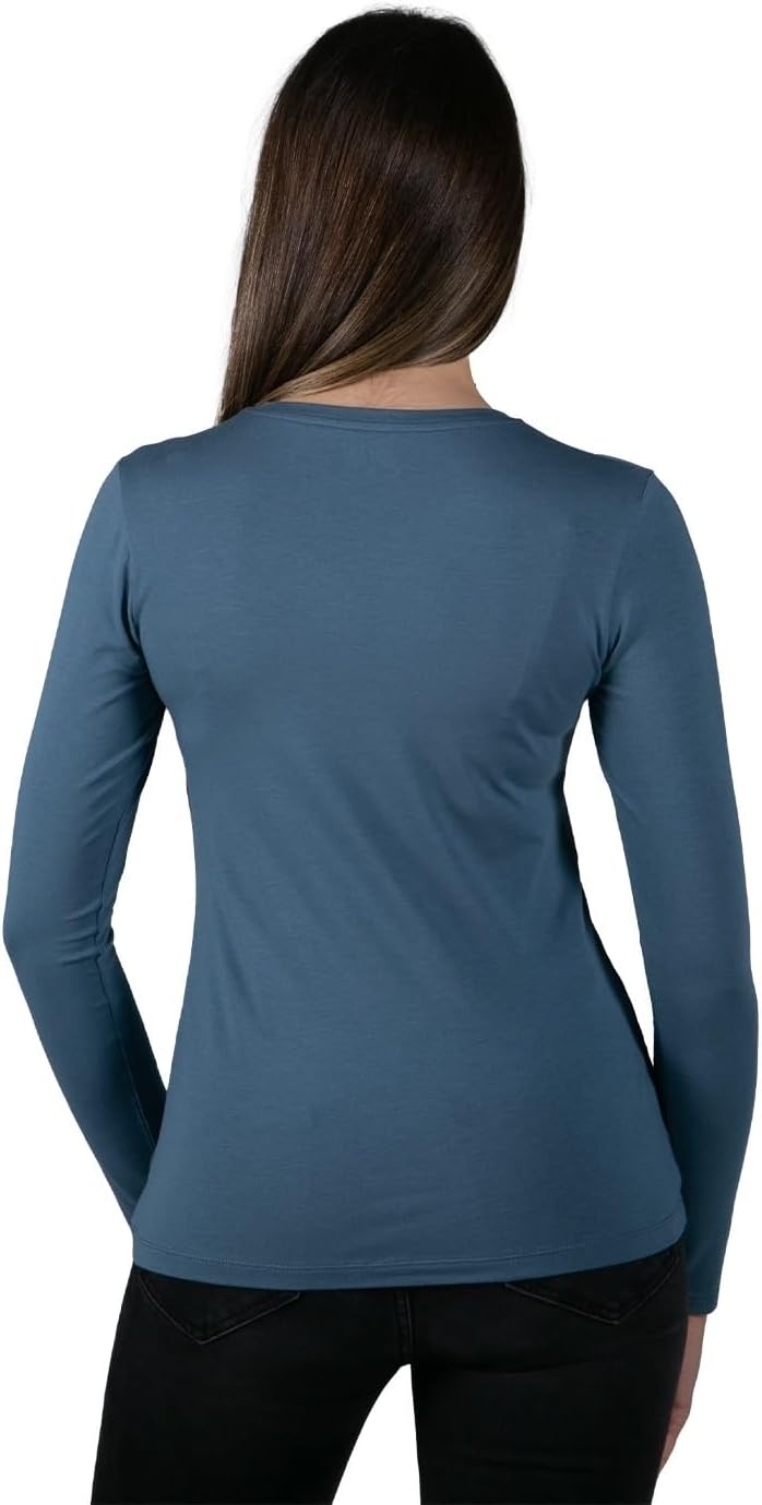 Brix Essentials Women's Classic-Fit Long-Sleeve Crewneck T-Shirt Super Soft Tagless. - Image 2