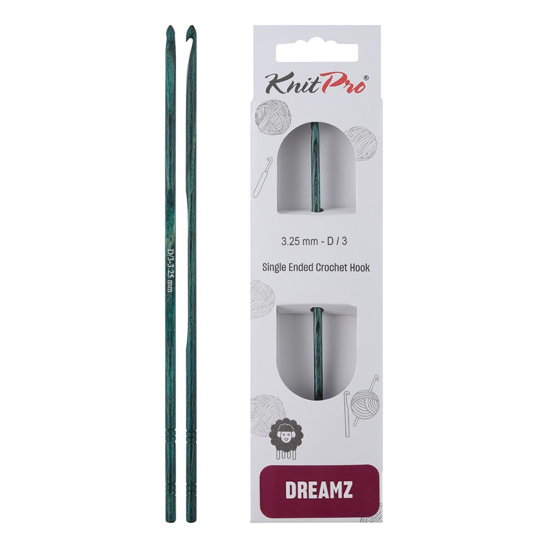 KnitPro Dreamz Single Ended Crochet Hook | Size 3.25mm