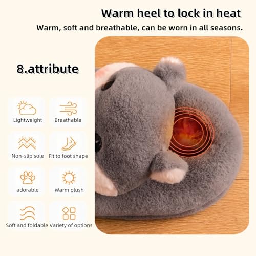 Winter Animals Slippers, Husky,Rabbits, Pigs, Men's and Women's Plush Non Slip Slippers4