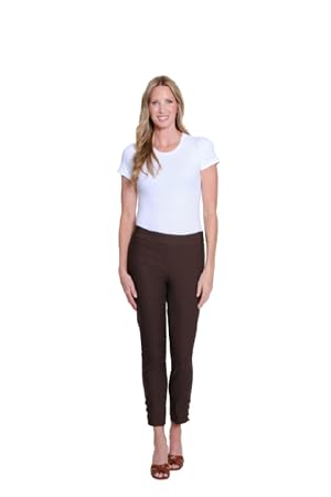 SLIM-SATION Womens Pull-on Ankle Pant with Real Front and Back Pockets and Ring Hem Vents