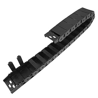 Black Plastic Cable Wire Carrier Drag Chain 1M Length for CNC, with End Connectors - Semi Enclosed Type Inner Side openable Bending Radius R38 18mm x 50mmInner H x Inner W