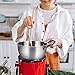 Luxshiny Stainless Steel Mixing Basin with Handle Portable Noodle Pot for Cooking Soup and Salad Compatible with All Stove Types Non- Cleaning for Home Use