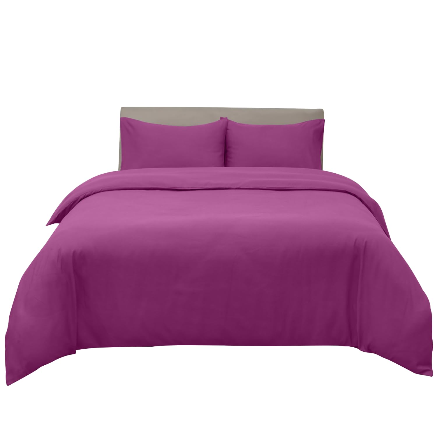 Hafaa Dyed Duvet Cover Brushed Microfiber Quilt Cover with Button Closure Luxury Bedding Purple Duvet Cover with 2 Pillowcases King Size Duvet Set (230cm x 220cm)
