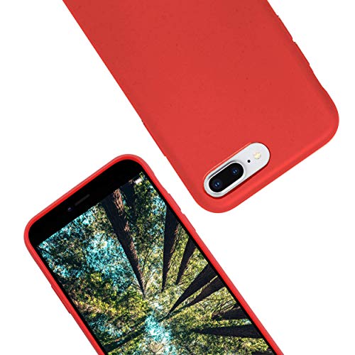 eplanita Eco Mobile Phone Case Compatible with iPhone 7/8/SE 2020, Plant Fiber, Drop Protection Cover, Durable and Sustainable (for iPhone 7/8/SE 2020, Red)