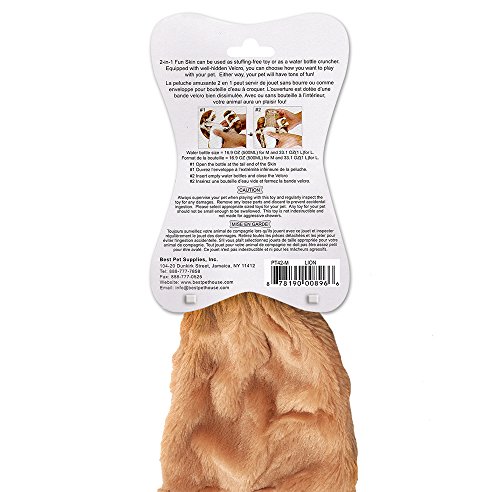 Image of Best Pet Supplies Squeaky Dog Toys with Soft Durable Fabric for Small, Medium and Large Pets Interactive Toy for Indoor Play, Supports Active Biting and Play - Lion, Small