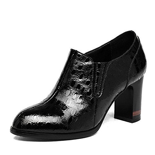 Chaussures à hauts talons sans douleur bout rond profond verni UK