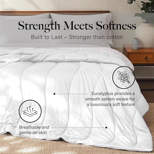 Image of Modern Threads Tencel Lyocell Luxury Ultra Soft Down Alternative Comforter, White, Queen