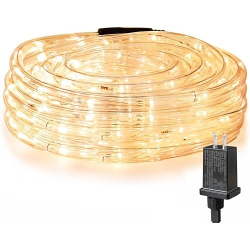 LE 33ft 240 LED Rope Lights - Outdoor 24V Warm White 2700K