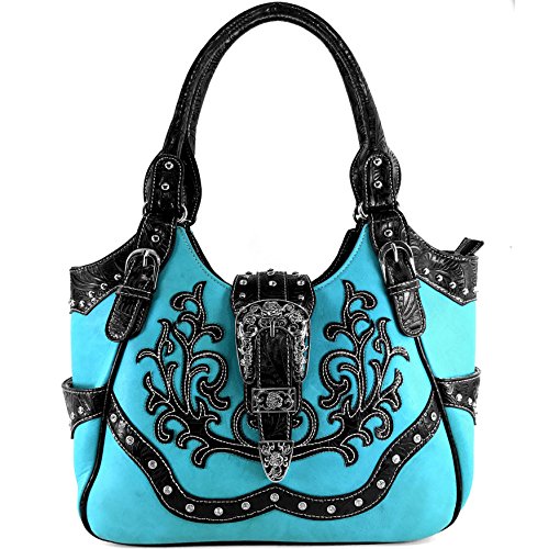 Cartera de hombro con bordado floral Justin West miniatura 2