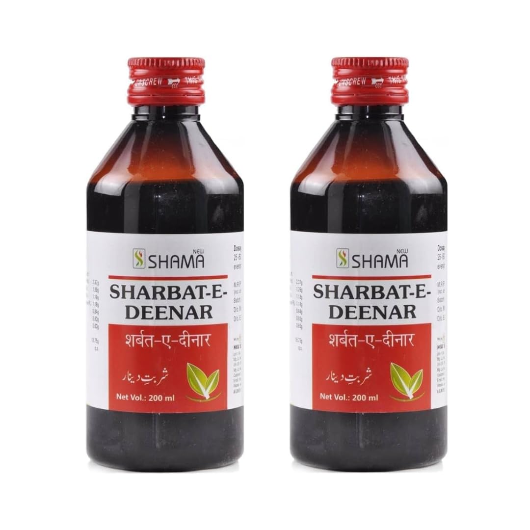 New Shama Sharbat Deenar 200 ML 14 x 6 x 6 Bottle of 200 ML (Pack of 2)