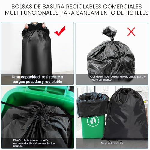 Miniatura 4 de Aiqinu Bolsa De Lavandería Plegable, 2 Unidades Grandes Bolsas De Ropa Con Cordón, Organizador Material Antidesgarros Para Cuarto De Lavado Cocina Dormitorio Hotel De Viaje 70 X 115cm