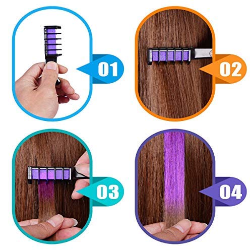 13 Colors Hair Chalk for Girls Gifts, Kids Temporary Bright Hair Chalk Comb Non-Toxic Hair Dye for Birthday Halloween Cosplay Party Gift for Girls Kids Ages 4 5 6 7 8 9 10+ Teen Great for DIY Hair Color At Home
