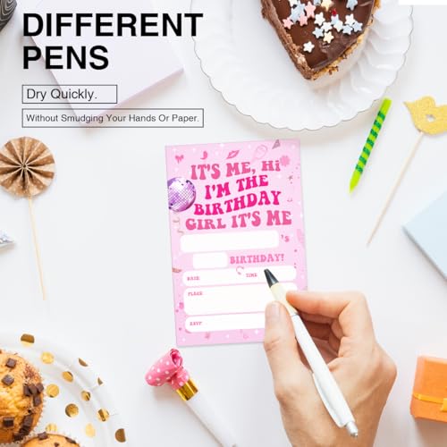 image for QZJ Girl Birthday Party Invitations Supplies with Envelopes Set of 20 