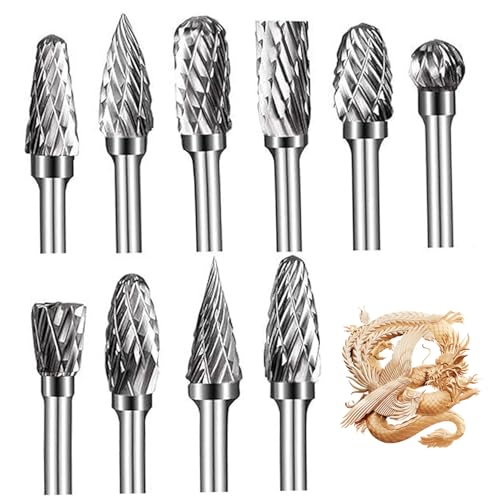 Set de fresas de carburo de tungsteno 3x6 mm doble corte miniatura 2