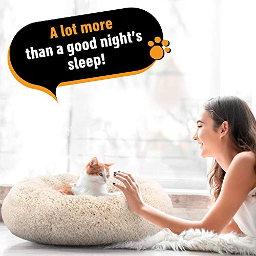 Active Pets Plush Calming Dog Bed, Donut Dog Bed for Small Dogs, Medium & Large, Anti Anxiety Dog Bed, Soft Fuzzy… - Image 3