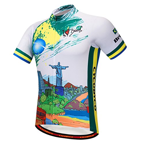 cycobyco, Maglia da Ciclismo da Uomo, a Maniche Corte, Riflettente, Leggera, Traspirante, ad Asciugatura Rapida - Cy608T - XXL