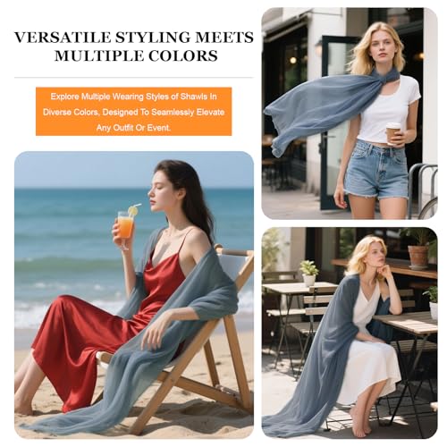 Luxury 100% Cashmere Shawl Wraps for Women, 91''x40'' Featherlight Pashmina Scarf, Travel Wrap for All Seasons4