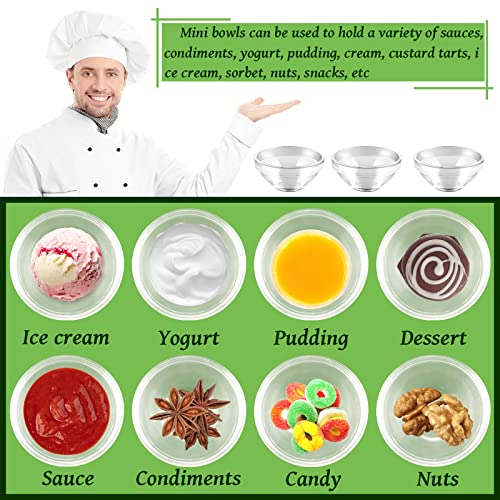 Vmiapxo 20 Pack 3" Clear Glass Bowls, 2.5Oz Stackable Small Prep Bowls Portion Dishes Serving Bowl For Dessert Snack Spice Sauce Tasting #TOP3