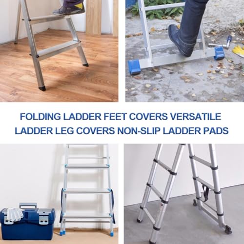 Fundas para patas de escalera Toyvian de PVC negro antideslizantes plegables 8