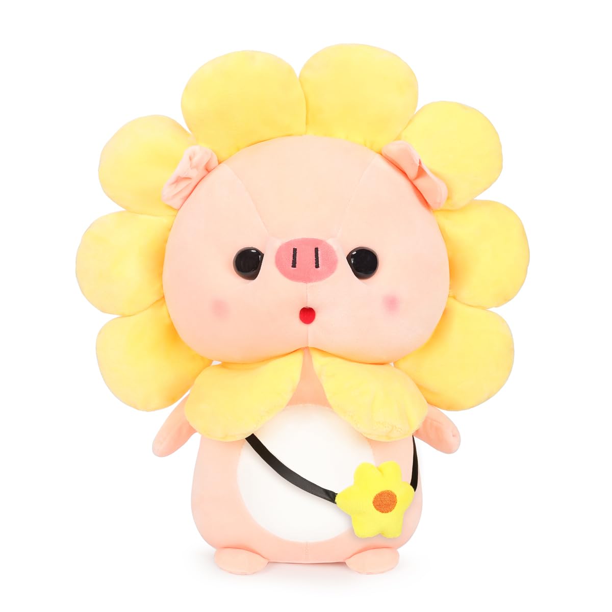 Cute Pig Stuffed Animal, 11.8" Pig Plush with Flower Outfit, Plushies for Girls, Christmas Birthday Gift for Kids Girlfriend